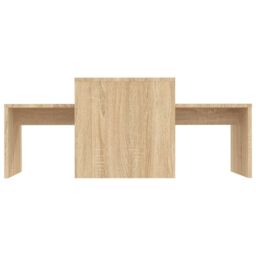 Berkfield Home Coffee Table Set Sonoma Oak 100x48x40 cm Engineered Wood in Brown - Size: 100 x 48 x 40 cm - thumbnail 4