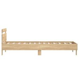 Berkfield Home Bed Frame with Headboard & LED Lights Sonoma Oak 90x200 cm in Brown - thumbnail 8