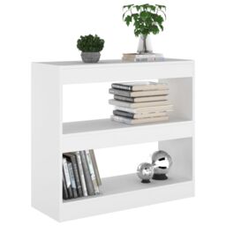 Berkfield Home Book Cabinet/Room Divider White 80x30x72 cm - Size: 80 x 30 x 72 cm - thumbnail 5