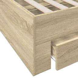 Berkfield Home Bed Frame w/Drawers Frame Sonoma Oak 150x200 cm King Size in Light Tan - thumbnail 8