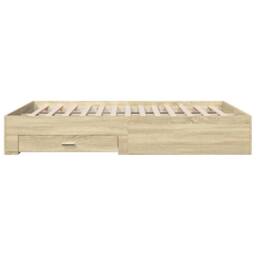 Berkfield Home Bed Frame w/Drawers Frame Sonoma Oak 150x200 cm King Size in Light Tan - thumbnail 5