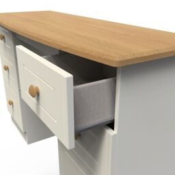 Ready Assembled 2 U Lancaster 6 Drawer Kneehole Desk (Ready Assembled) in Cream - thumbnail 5