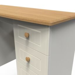 Ready Assembled 2 U Lancaster 6 Drawer Kneehole Desk (Ready Assembled) in Cream - thumbnail 4