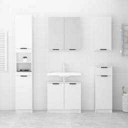 Berkfield Home Wall-mounted Bathroom Cabinet White 32x20x67 cm - Size: 32 x 20 x 67 cm - thumbnail 3