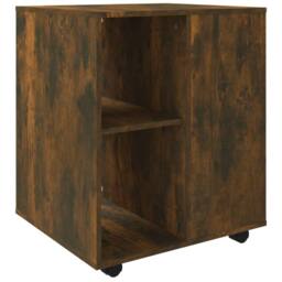 Berkfield Home Rolling Cabinet Smoked Oak 60x53x72 cm Engineered Wood in Brown - Size: 60 x 53 x 72 cm - thumbnail 2