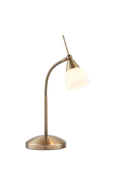 Netlighting Range Table Lamp Antique Brass White Glass G9 in Gold - image 1