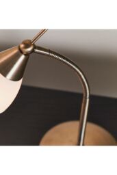 Netlighting Range Table Lamp Antique Brass White Glass G9 in Gold - thumbnail 6