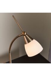 Netlighting Range Table Lamp Antique Brass White Glass G9 in Gold - thumbnail 4