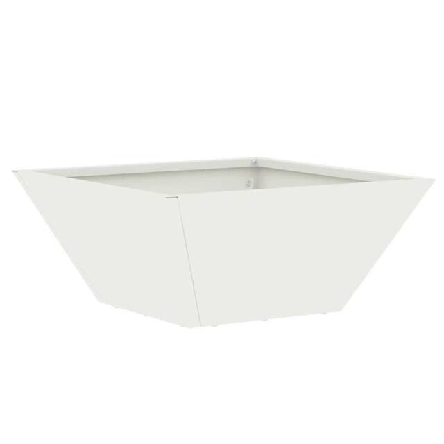 Berkfield Home Garden Bowl Planter White 35x35x15 cm Steel - Size: 35 x 35 x 15 cm - image 1