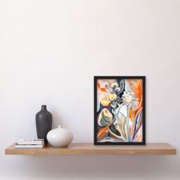 Artery8 Abstract Wildflowers Bright Floral Folk Art Framed Art Print - Size: A4 - thumbnail 4