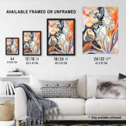 Artery8 Abstract Wildflowers Bright Floral Folk Art Framed Art Print - Size: A4 - thumbnail 3