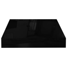 Berkfield Home Floating Wall Shelf High Gloss Black 23x23.5x3.8 cm MDF - thumbnail 4