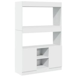 Berkfield Home Highboard¬†White 92x33x140 cm Engineered Wood in White - Size: 92 x 33 x 140 cm - thumbnail 3