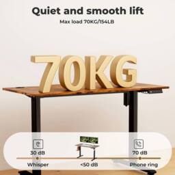 NESTLUNE Electric Standing Desk Height Adjustable in Brown - Size: 100 cm x 15 cm - thumbnail 6