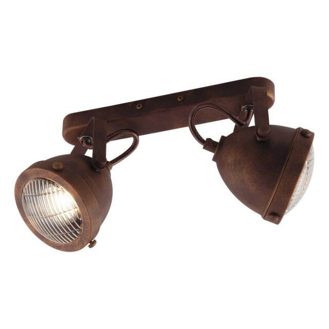 Netlighting HABANA 2 Light Twin Spotlight Rust 35.8x16.3x22.6cm in Brown - Size: 35.8x16.3x22.6 cm
