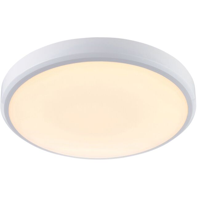 Loops Flush Bathroom Wall OR Ceiling Function Light - 15W CCT LED Module - White - image 1