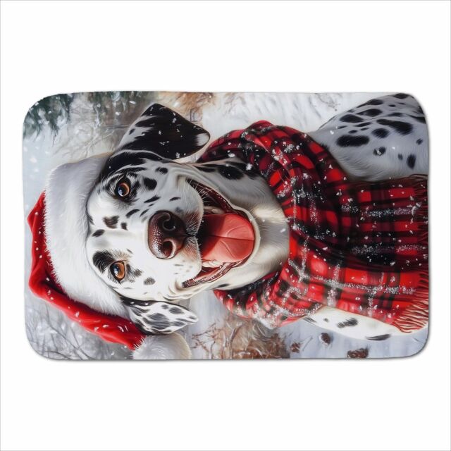 Warren Reed - Designer Christmas Dalmatian Sherpa Blanket in Black - Size: Large - image 1