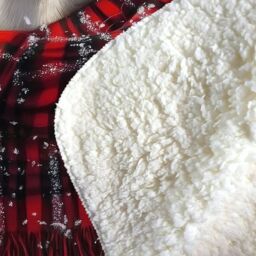 Warren Reed - Designer Christmas Dalmatian Sherpa Blanket in Black - Size: Large - thumbnail 3