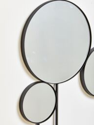 Orsina Multi Circular Wall Mirror, Modern Mirror For Living Room & Hallway in Black - thumbnail 4