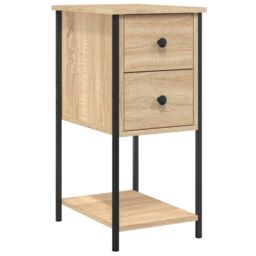 Berkfield Home Bedside Cabinets 2 pcs Sonoma Oak 32x42x70 cm Engineered Wood in Brown - Size: 32 x 42 x 70 cm - thumbnail 3