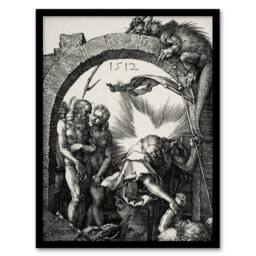 "Artery8 Harrowing of Hell Christ in Limbo Durer Framed Wall Art Print in Grey - Size: W12"" x H16""" - thumbnail 1