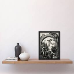 "Artery8 Harrowing of Hell Christ in Limbo Durer Framed Wall Art Print in Grey - Size: W12"" x H16""" - thumbnail 4