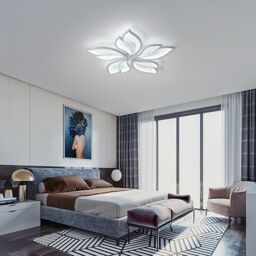 Garwarm 60W White Modern Remote Control Acrylic LED Flush Mount Leaf Lamp - thumbnail 3