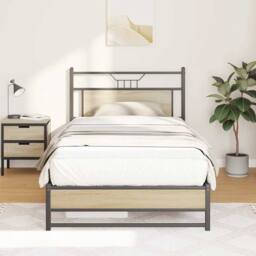 Berkfield Home Decorative Bed Frame without Mattress Sonoma Oak 100x190 cm Engin in Light Oak - thumbnail 4