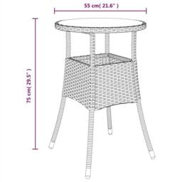 Berkfield Home 3 Piece Garden Bistro Set with Cushions Black Poly Rattan - thumbnail 9