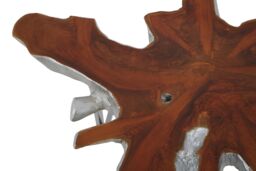 Orsina Star Top Coffee Table, Wooden Table With Irregular Edges, Metallic Silver Center Table, Coffee Table For Patio - thumbnail 4