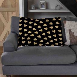 Benjamin Tate Design Geometric Glitter Love Hearts Blanket in Natural - Size: 120 cm x 150 cm - thumbnail 2