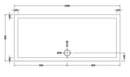 Balterley 1800 x 800mm Slip Resistant Rectangular Shower Tray, White - thumbnail 2