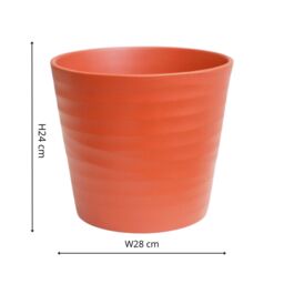 Ivyline Oslo Cayenne Taper Planter - H24cm D28cm - 4 Colours & 2 Sizes Available Online - Ceramic - Made in Europe in Burnt Orange - thumbnail 3