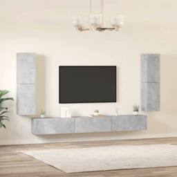 Berkfield Home Classic 7 Piece TV Cabinet Set Concrete Grey Engineered Wood - thumbnail 1