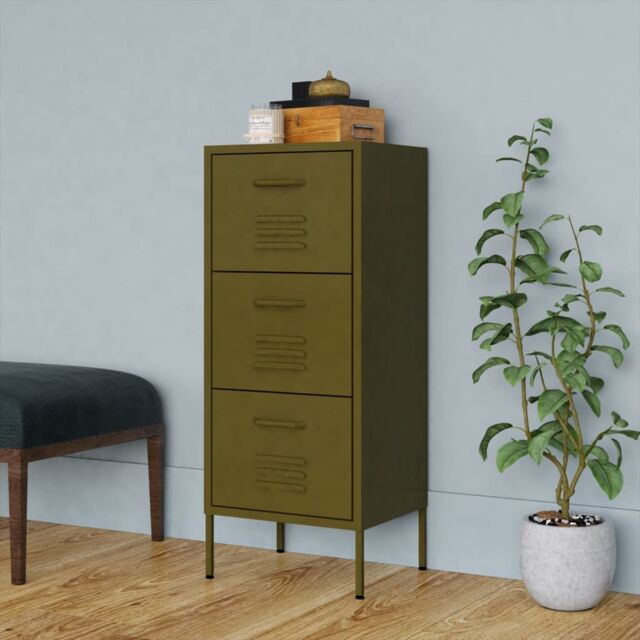 Berkfield Home Storage Cabinet Olive Green 42.5x35x101.5 cm Steel - image 1
