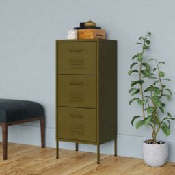 Berkfield Home Storage Cabinet Olive Green 42.5x35x101.5 cm Steel