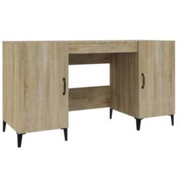 Berkfield Home Desk Sonoma Oak 140x50x75 cm Engineered Wood in Brown - Size: 140 x 50 x 75 cm - thumbnail 2