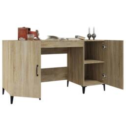 Berkfield Home Desk Sonoma Oak 140x50x75 cm Engineered Wood in Brown - Size: 140 x 50 x 75 cm - thumbnail 5