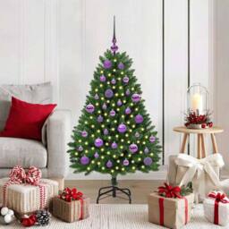 Berkfield Home Elegant Artificial Christmas Tree with Stand Green 120 cm PVC and - thumbnail 2
