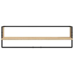 Berkfield Home 6 Piece Wall Shelf Set with Bars Sonoma Oak Engineered Wood in Brown - thumbnail 5
