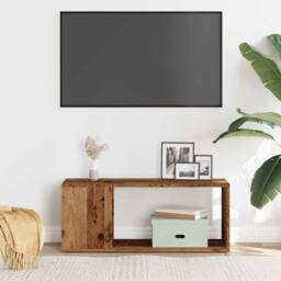 Berkfield Home TV Cabinet Old Wood 80x24x32cm Engineered Wood in Brown - Size: 80 x 24 x 32 cm - thumbnail 4
