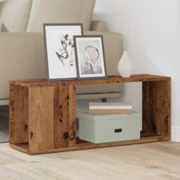 Berkfield Home TV Cabinet Old Wood 80x24x32cm Engineered Wood in Brown - Size: 80 x 24 x 32 cm - thumbnail 1