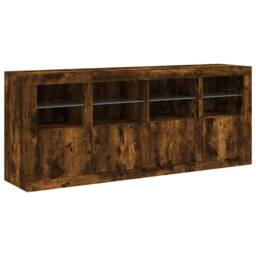 Berkfield Home Sideboard with LED Lights Smoked Oak 163x37x67 cm in Brown - Size: 163 x 37 x 67 cm - thumbnail 5