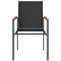 Berkfield Home Garden Chairs 2 pcs Black 55x61.5x90 cm Textilene & Steel - thumbnail 4