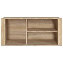 Berkfield Home Shoe Cabinet Sonoma Oak 100x35x45 cm Engineered Wood in Beige - Size: 100 x 35 x 45 cm - thumbnail 5