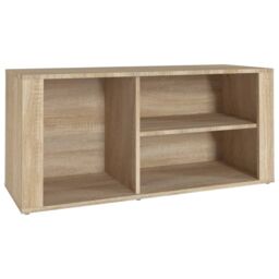 Berkfield Home Shoe Cabinet Sonoma Oak 100x35x45 cm Engineered Wood in Beige - Size: 100 x 35 x 45 cm - thumbnail 2