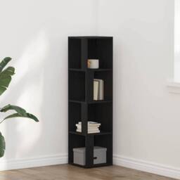 Berkfield Home Bookshelf Black Oak 33x33x132 cm Engineered Wood - Size: 33 x 33 x 132 cm - thumbnail 2