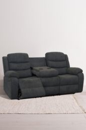 More4Homes Boston 3 Seater Fabric Manual Recliner Sofa in Grey