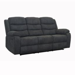More4Homes Boston 3 Seater Fabric Manual Recliner Sofa in Grey - thumbnail 3