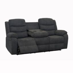 More4Homes Boston 3 Seater Fabric Manual Recliner Sofa in Grey - thumbnail 4
